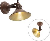QAZQA rust - Klassieke Wandlamp voor binnen - 1 lichts - D 340 mm - Roestbruin - Industrieel - Woonkamer | Slaapkamer | Keuken