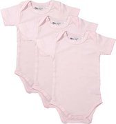 Dirkje Unisex Set(3delig) Rompers Korte Mouw Roze - Maat74/80