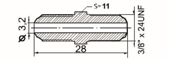 Verbinder male 3/8'' UNF convex