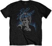 Rod Stewart Heren Tshirt -XL- Scribble Photo Zwart