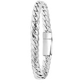 Stalen armband gourmetschakel plat