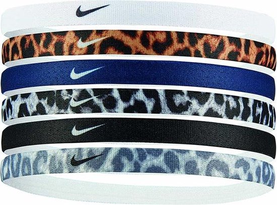 Nike elastische haarbanden 6-pack unisex wit/multi/panter | bol.com