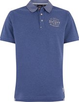 HV Society Poloshirt Jayson Indigo Blue Oxford Collar - M