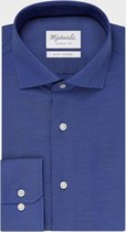Michaelis slim fit overhemd - Oxford - kobalt blauw - Strijkvrij - Boordmaat: 44