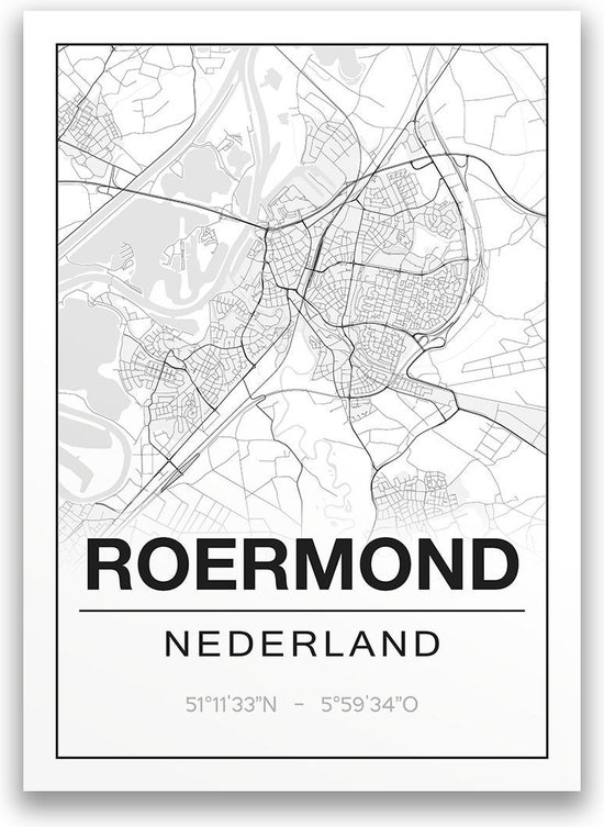 Poster/plattegrond ROERMOND A4 bol