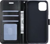 Hoes voor iPhone 11 Pro Hoesje Wallet Bookcase Flip Hoes Lederen Look - Zwart
