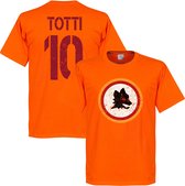 AS Roma Vintage Logo Totti 10 T-Shirt - Oranje - S