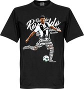 Ronaldo Juve Script T-Shirt - Zwart  - S