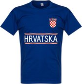 Kroatië Team T-Shirt - Blauw - XXL