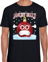 Fout Kerst shirt / t-shirt - Angry balls - zwart voor heren - kerstkleding / kerst outfit S (48)