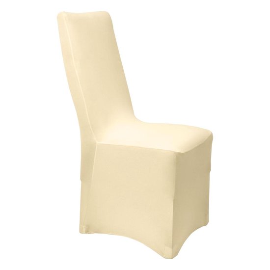 Beautissu Housse de chaise extensible «Leona» 95x45x45cm crème