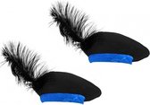 2x Pietenmuts kind zwart met blauw - Pietjes verkleed baret voor kinderen 2 stuks - Pietenmutsen
