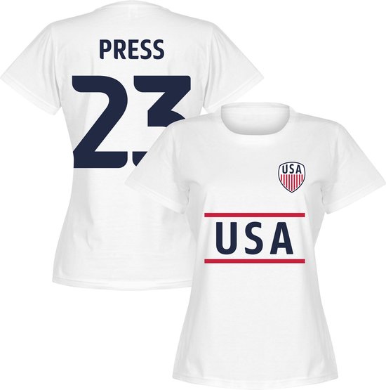 Verenigde Staten Press 23 Team Dames T-Shirt - Wit - S