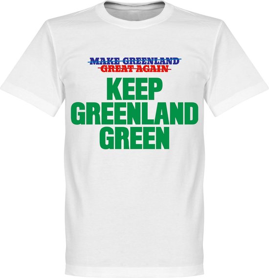 Anti Trump Keep Greenland Green T-Shirt - Wit - S