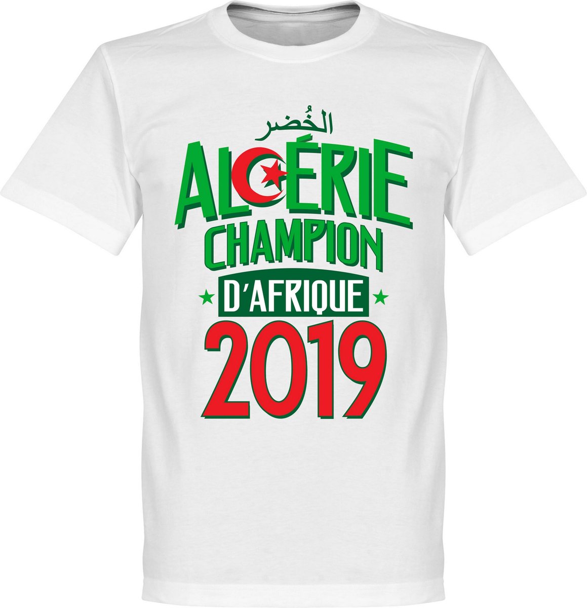 Algerije Champions of Africa 2019 T-Shirt - Wit - XXXL