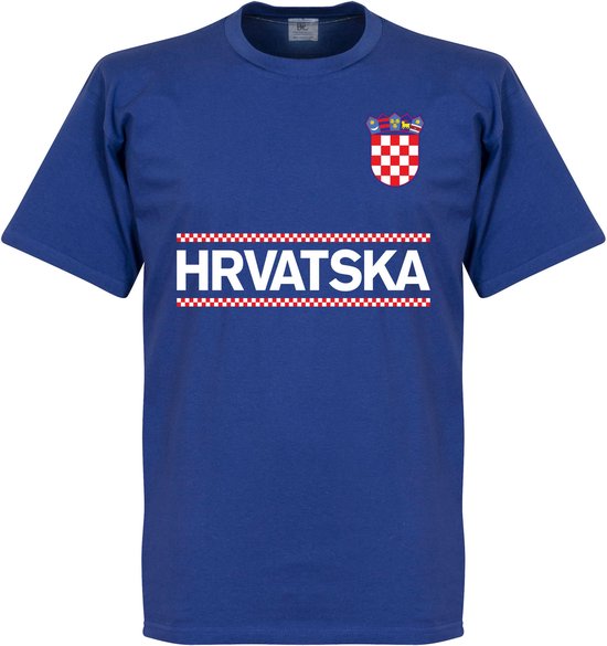 Kroatië Team T-Shirt - Blauw - L
