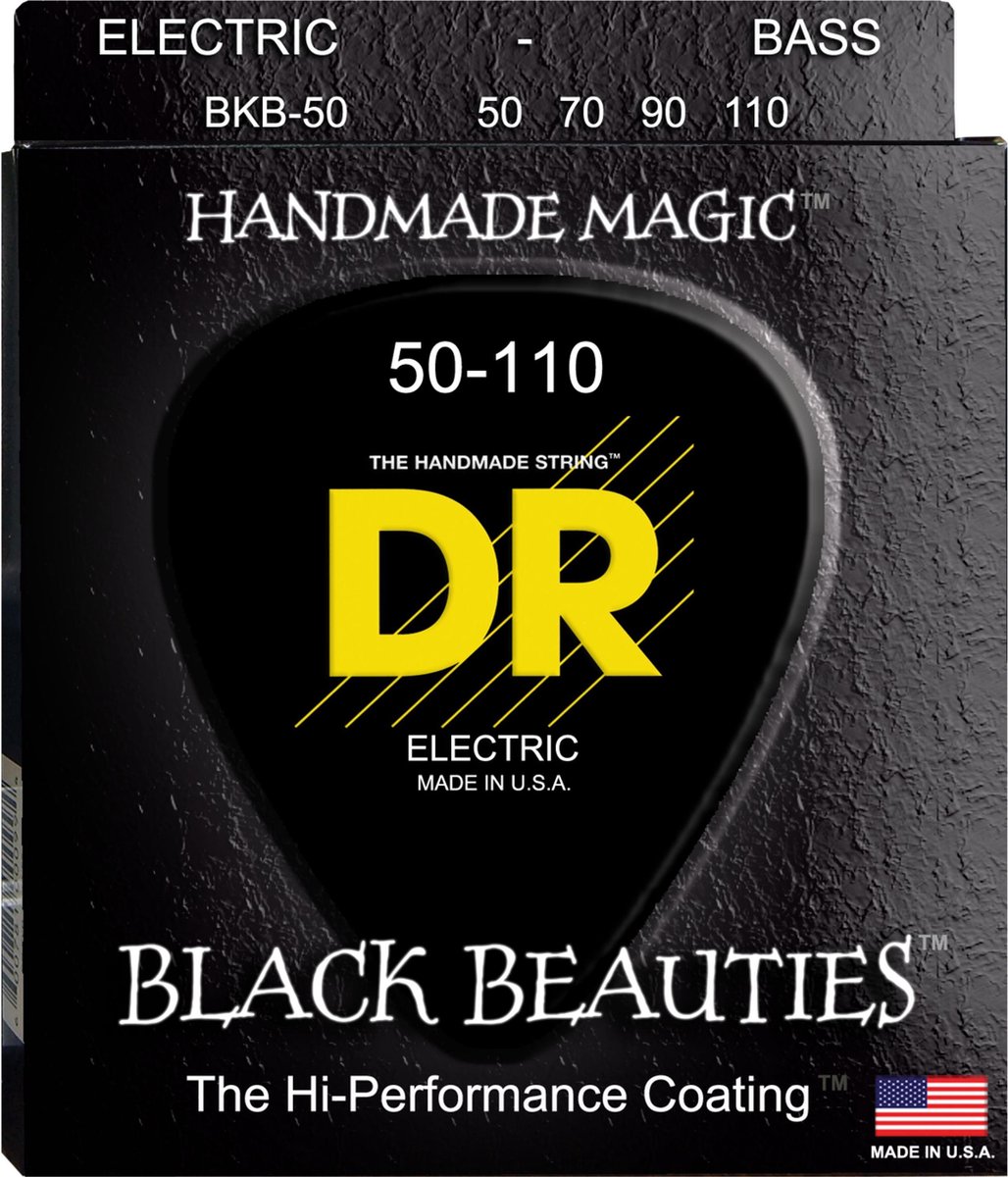 DR 4er bas 50-110 Extra-Life zwart Beauties BKB-50 - Snarenset voor 4-string basgitaar