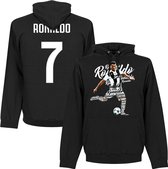 Ronaldo 7 Script Hooded Sweater - Zwart - Kinderen - 152