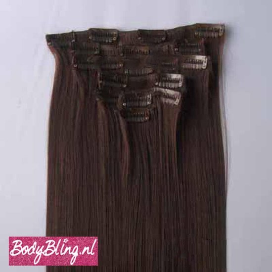 Clip in hair extensions 7 set straight bruin