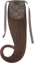 Remy Human Hair Extensions Ponytail straight bruin 4#