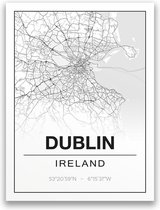 Poster/plattegrond DUBLIN - 30x40cm