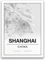 Poster/plattegrond SHANGHAI - 30x40cm