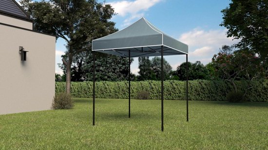 Easy up 2x2m grijs luxe zonder zijwanden partytent opvouwbaar