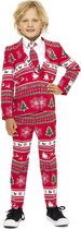 OppoSuits Winter Wonderland - Jongens Kostuum - Rood - Kerst - Maat 98/104