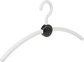 De Kledinghanger Gigant - 4 x Garderobehanger Point kunststof wit / zwart, 45 cm