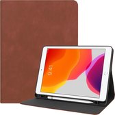 Luxe Lederen iPad 10.2 2019 Hoes Tablet Hoesje Bookcase Cover - Uitsparing Active Stylus Pen - Bruin