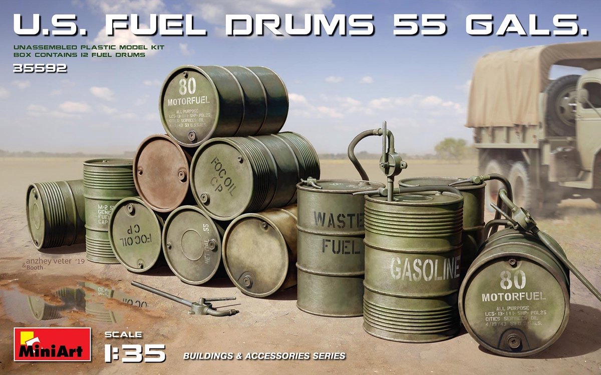 Afbeelding van product Miniart - Miniart - U.s. Fuel Drum (55 Gals.) 1:35