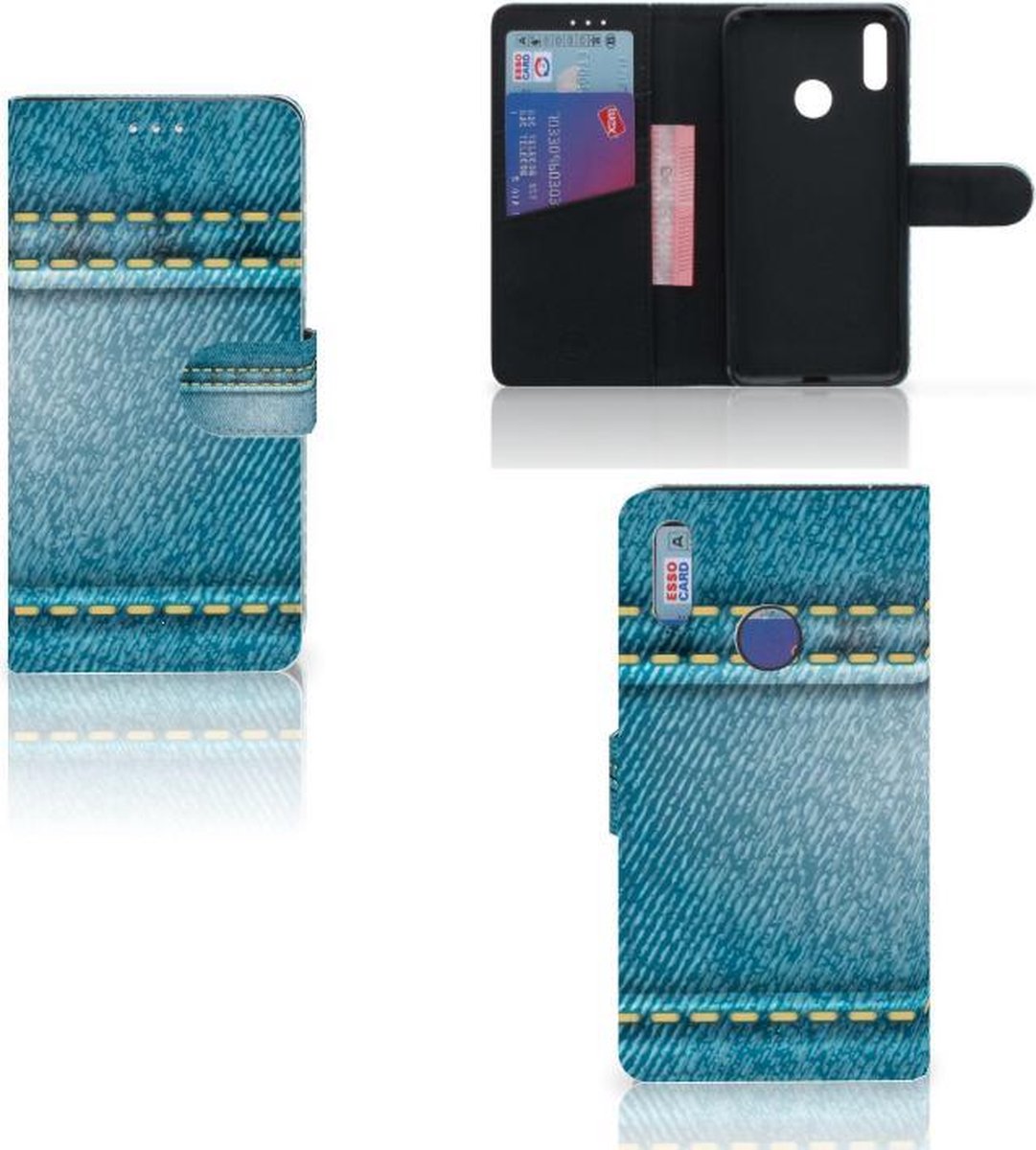 Huawei Y7 (2019) Wallet Case met Pasjes Jeans