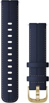 Garmin Quick Release Horlogebandje - Italiaans Leren Wearablebandje - 18mm - Blauw / Licht Goud