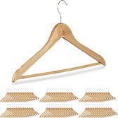 Relaxdays 72 x kledinghangers - kledinghangerset - hout - garderobehangers – bruin