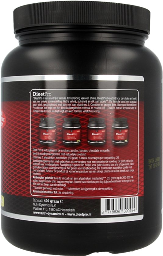 Dieet Pro - Eiwitshake - Voedingssupplementen - Vanille Stevia - 400 gr — afbeelding 2