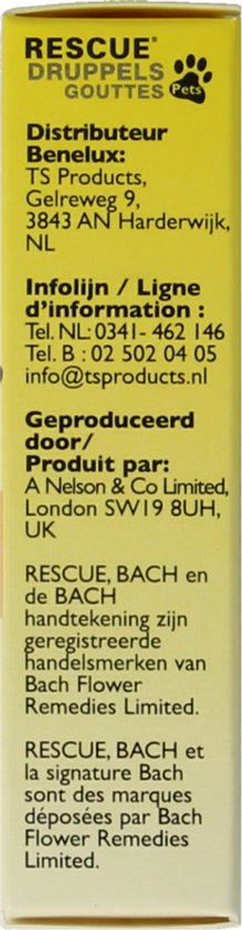 Bach Rescue Remedy Pets Druppels - Dieren Antistressmiddel - 10 ml