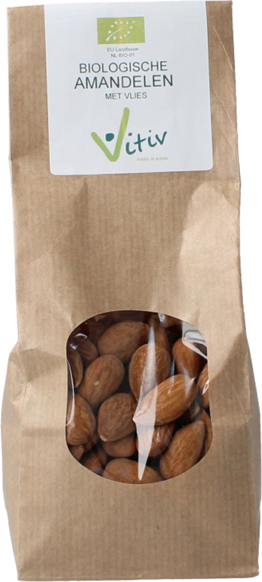 Vitiv Amandelen met vlies bio 250 Gram