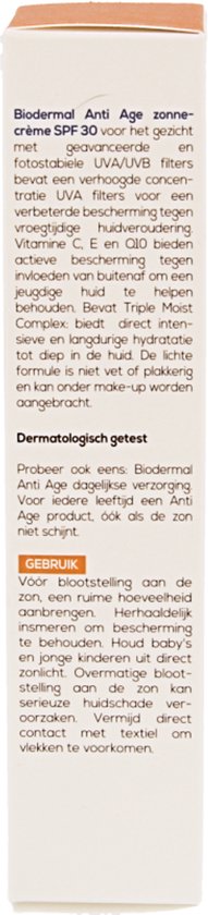 Biodermal Zonnebrand - Anti Age Zonnecrème voor het gezicht - SPF 30 - 40ml