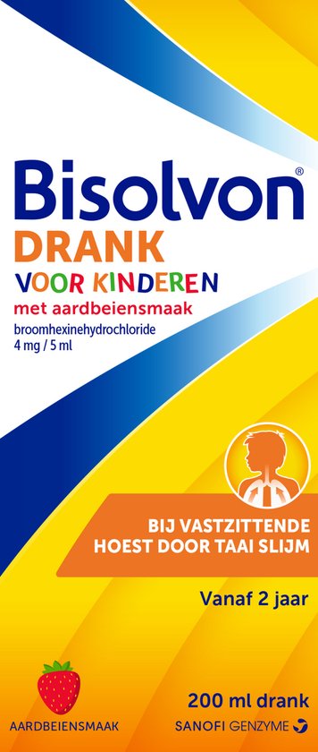 BISOLVON drank voor kinderen met aardbeiensmaak
