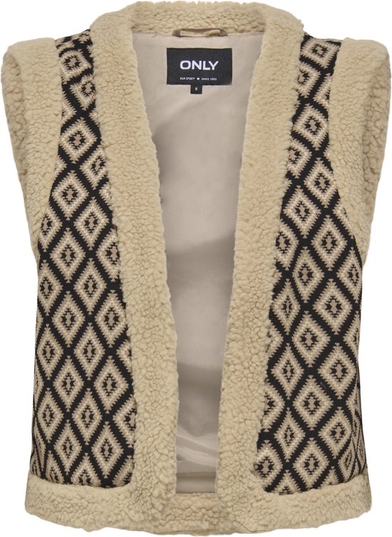 Foto: Only gilet onljessie aztec teddy waistcoat cs 15323165 pumice stone aztec tann dames maat l