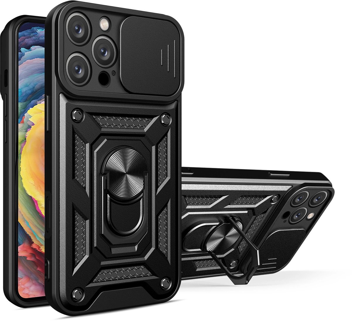 Hurtel Camshield Hoesje Voor Iphone 16 Pro Max Met Standaard Beschermende Camera