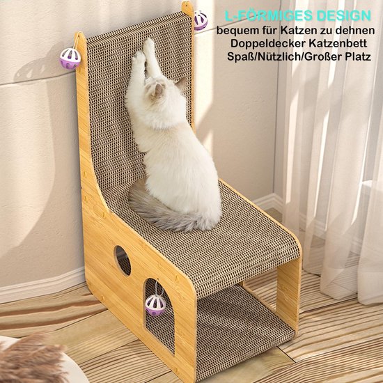 Luxe krabplank voor katten - interactief kattenspeelgoed met geïntegreerde bal