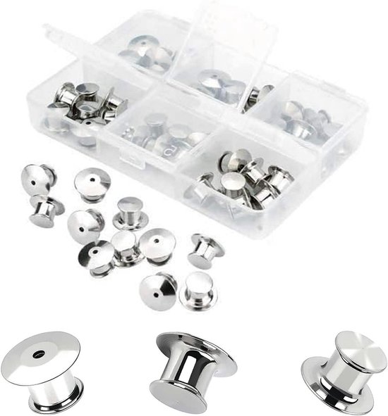 Foto: Jgs premium pins locking backs metaal pin sloten 40 stuks pin keepers sluiting