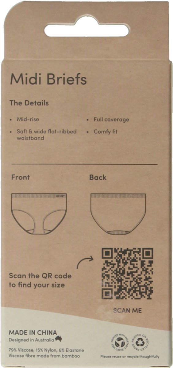 Boody Midi heupslip zwart M 1 Stuks