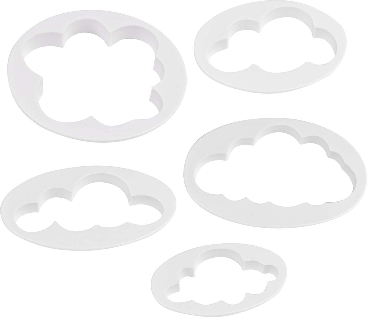 Koekjesvorm voor gebak, 5 stuks wolkenfondant uitstekers, wolkenkoekjesvormpjes, fondant accessoires koekjesvormpjes, wolken sandwich koekjesvormpjes, voor bakkerij café of bruidstaart