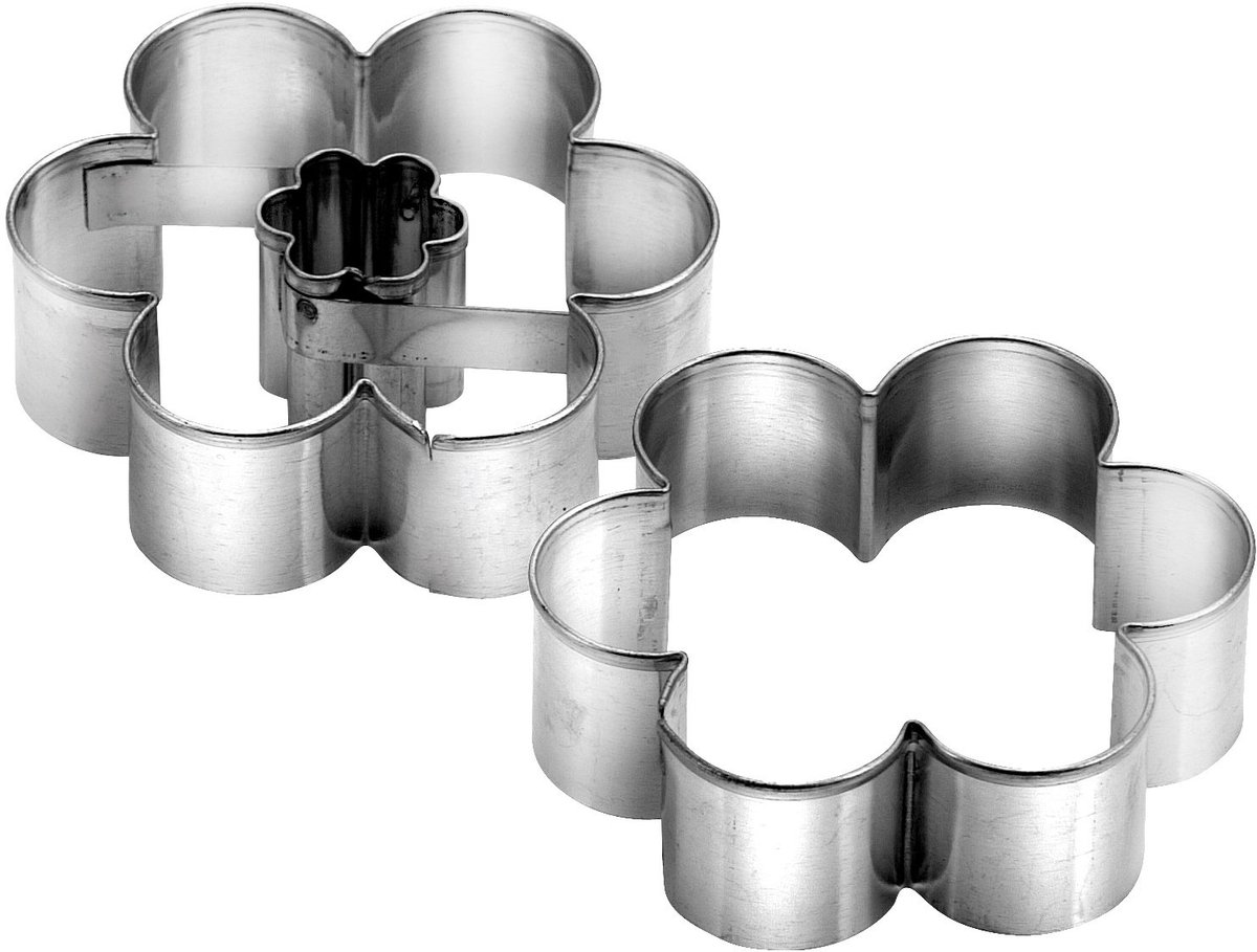 Tescoma Delicia bloemvormige uitsteker 4 cm, zilver/zwart
