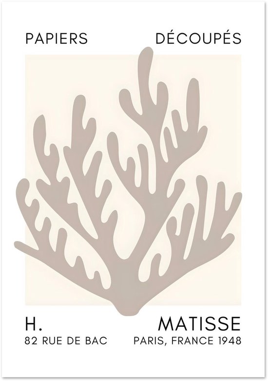 Matisse – Affiche grise Harmonie Coral 30x40 cm