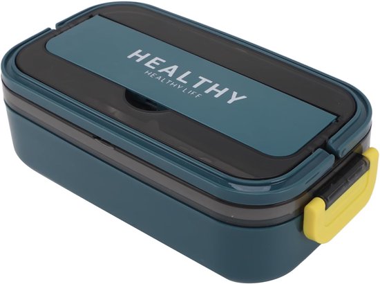 Leakproof Lunch Box - 316 Stainless Steel - Microwave Safe Container - 700Ml Capaciteit - Volwassen Lunch Box voor School en Kantoor (Blauw Groen)