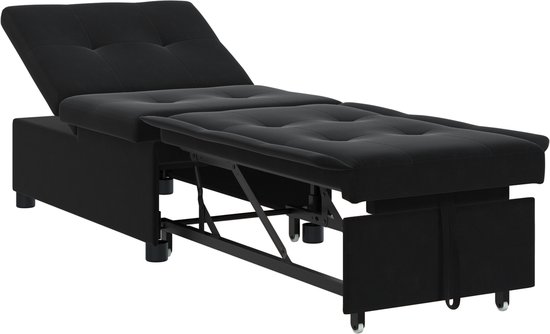 Sofa Slaapbank, 90/180 x 200 cm, rekbaar, 2-zitsbank, uitschuifbaar met lattenbodem