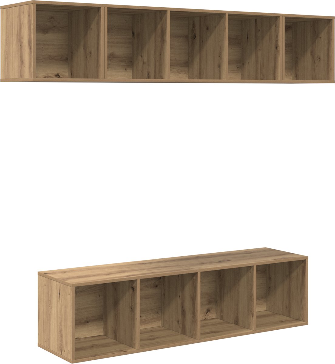 vidaXL - Tv-meubelset - 4 - pcs - Artisan - Eiken - Bewerkt - hout